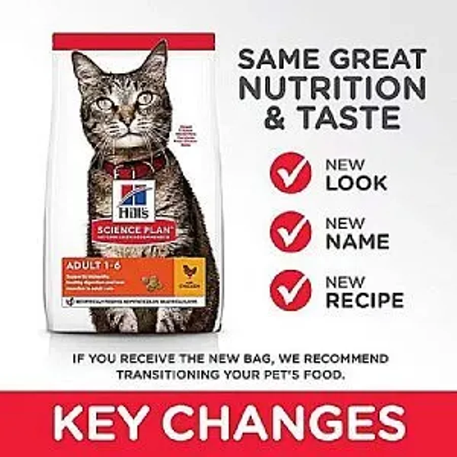 غذای خشک گربه بالغ هیلز با طعم مرغ Hill's Science Plan Adult Chicken — جدول تغذیه و مقدار مصرف