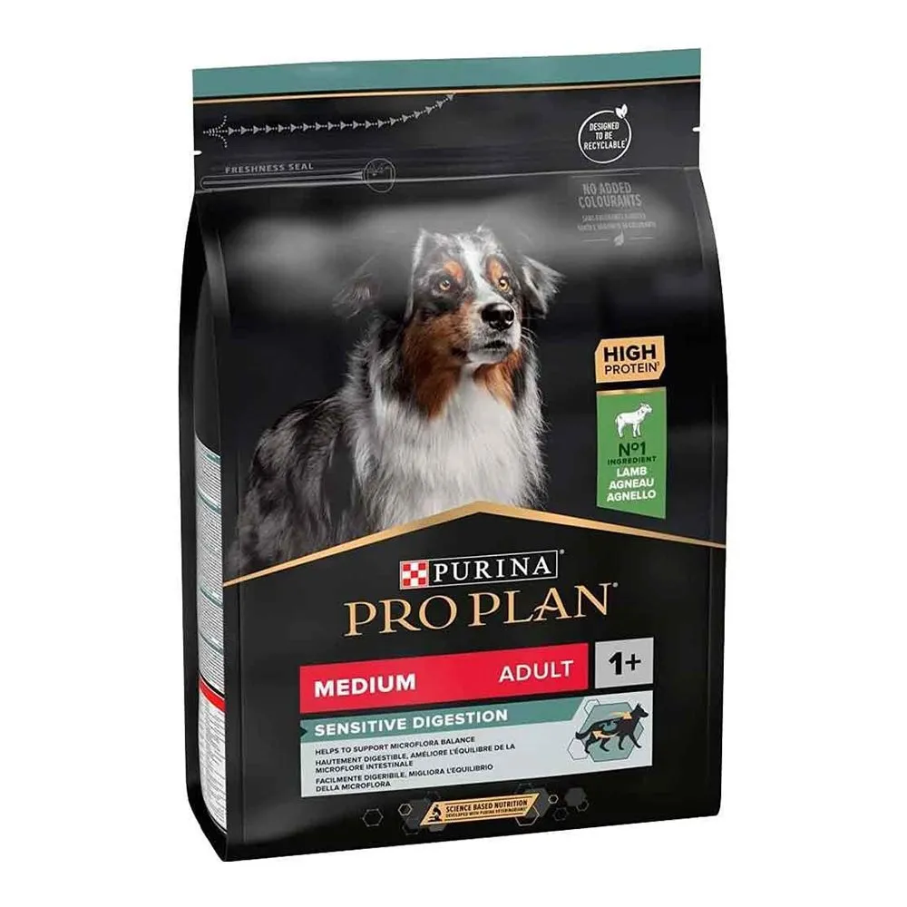 غذای خشک سگ بالغ پروپلن گوارش حساس نژاد متوسط با طعم بره و برنج | Pro Plan Medium Adult Sensitive Digestion