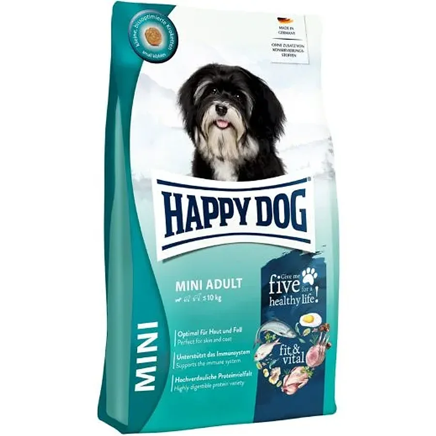 غذای خشک سگ بالغ نژاد کوچک هپی داگ با ۵ منبع پروتئین | Happy Dog Mini Adult Fit Vital