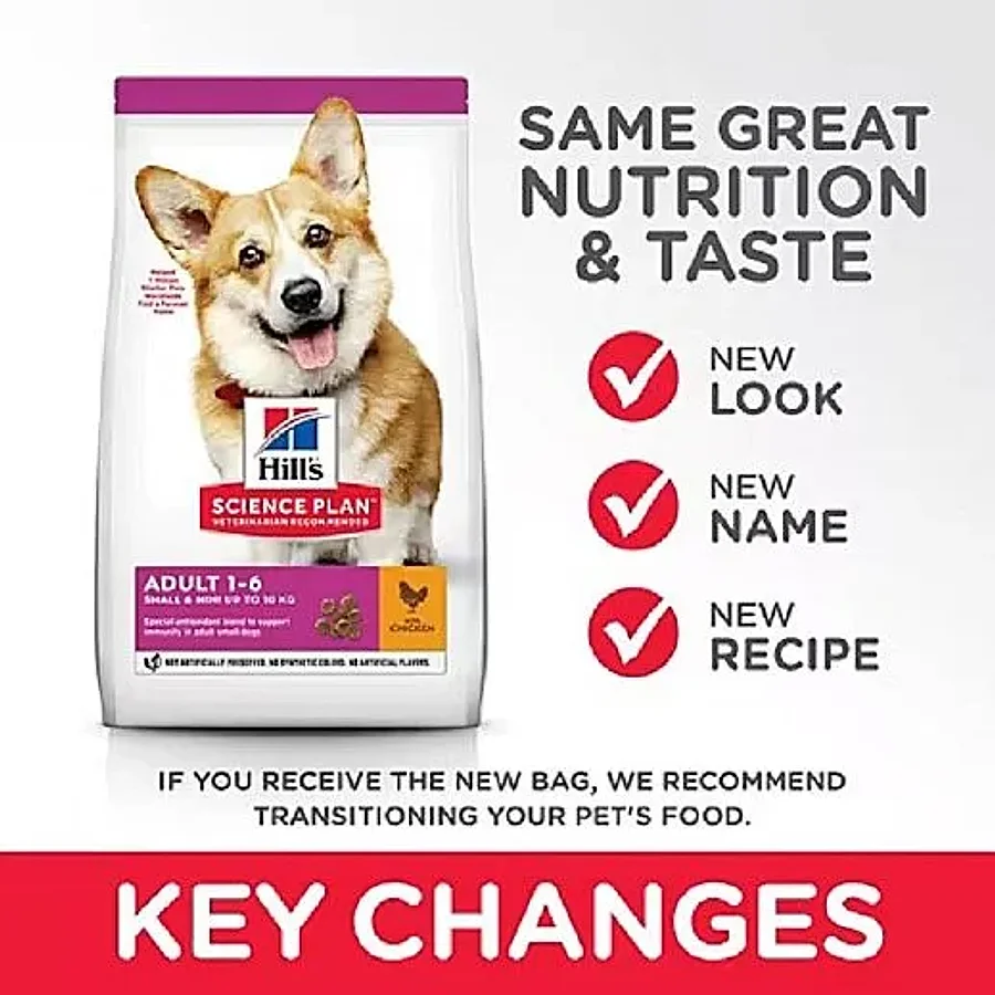غذای خشک سگ بالغ هیلز ساینس دایت نژاد کوچک با طعم مرغ و برنج | Hill's Science Diet Adult Small Mini Chicken Rice — جدول تغذیه و مقدار مصرف