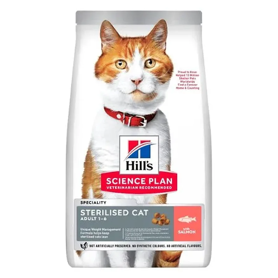 غذای خشک گربه عقیم‌شده هیلز ساینس پلن با طعم سالمون | Hill's Science Plan Adult Sterilised Salmon