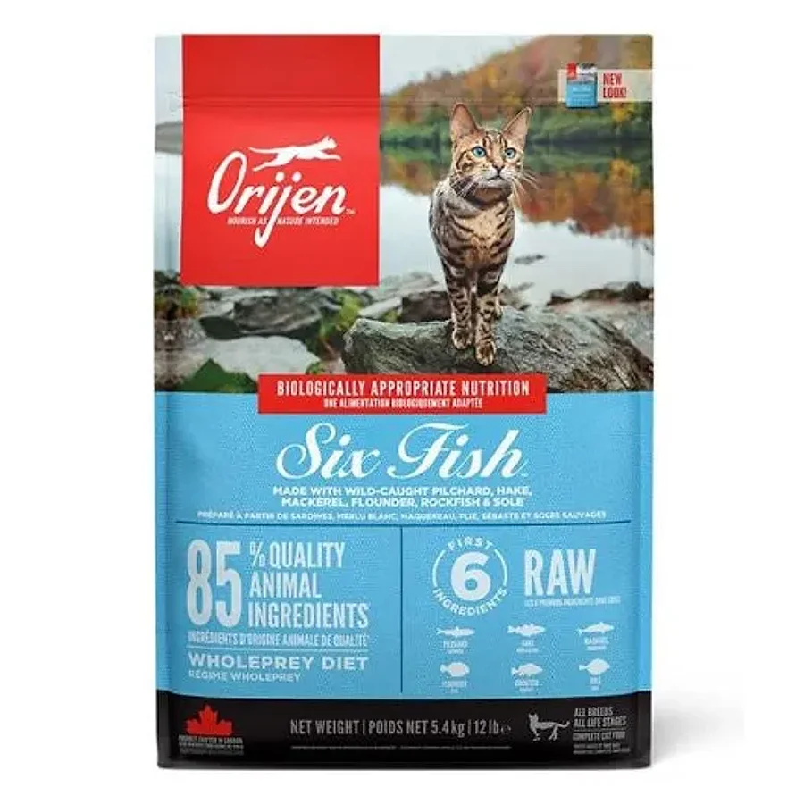 غذای خشک گربه اوریجن شش ماهی وحشی | Orijen Six Fish Cat Food