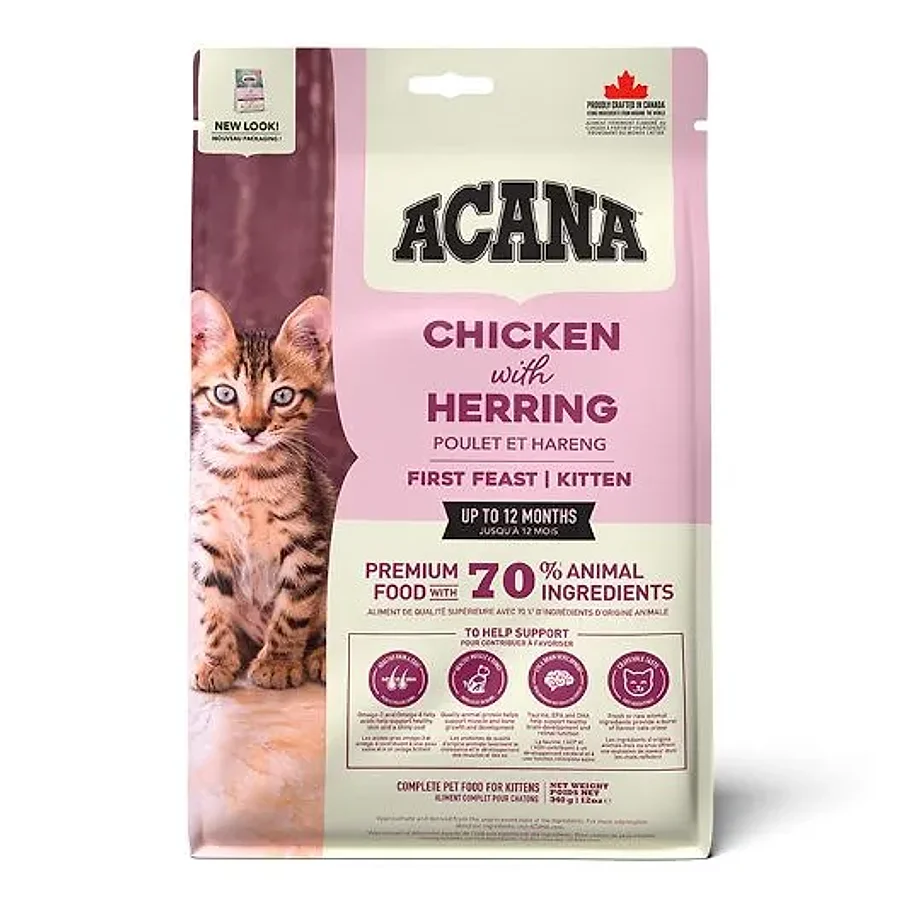 غذای خشک بچه گربه آکانا فرست فیست با طعم مرغ و ماهی | Acana First Feast Kitten