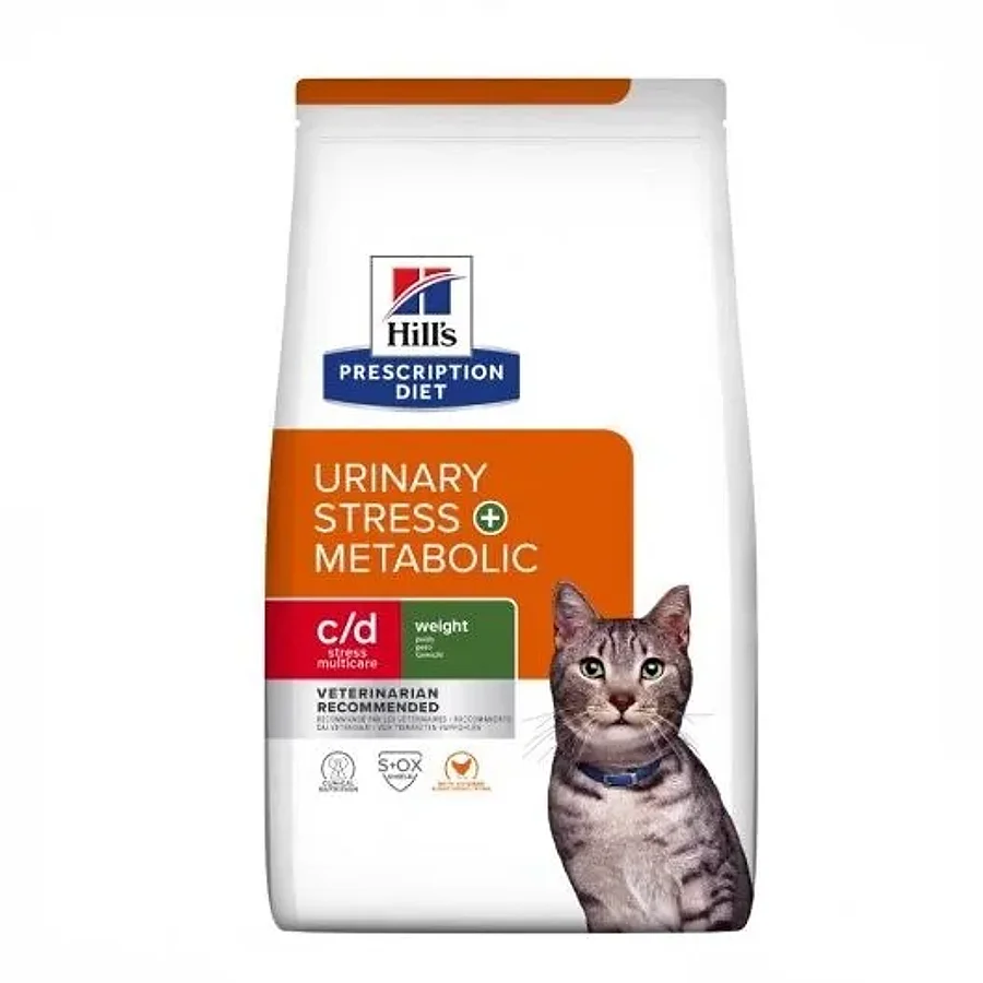 غذای درمانی گربه هیلز مراقبت ادراری، کنترل وزن و کاهش استرس | Hill's Prescription Diet c/d Multicare Stress + Metabolic Cat