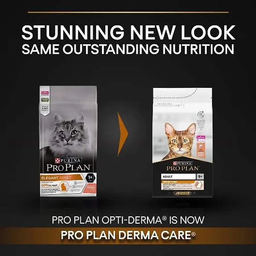 غذای خشک گربه بالغ پروپلن مراقبت از پوست حساس با طعم سالمون | Purina Pro Plan Adult Derma Care Salmon — جدول تغذیه و مقدار مصرف