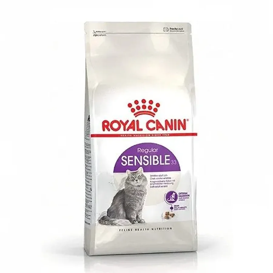 غذای خشک گربه بالغ رویال کنین سنسیبل ۳۳ گوارش حساس | Royal Canin Sensible 33 Cat Food