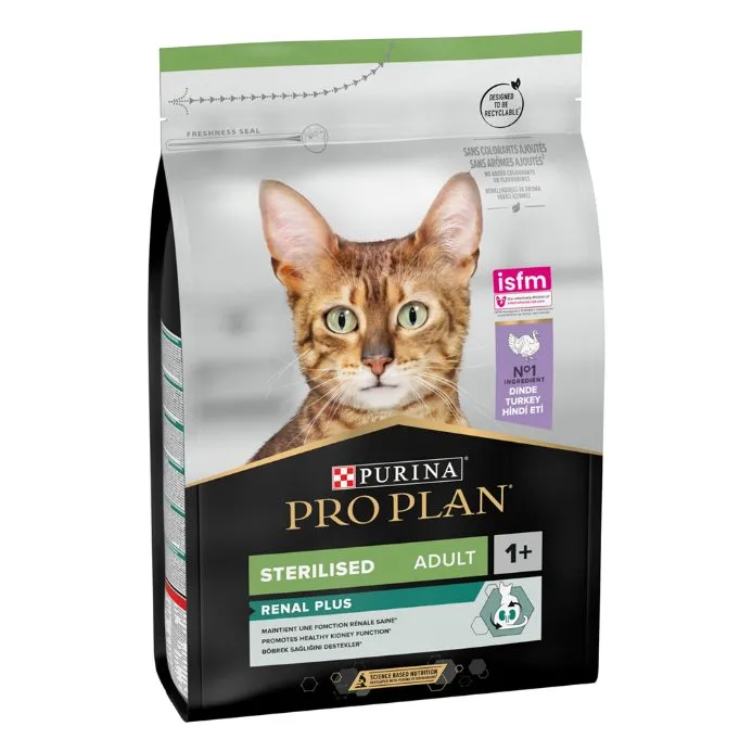 غذای خشک گربه عقیمشده پروپلن بالغ با طعم بوقلمون | Purina Pro Plan Sterilised Adult Renal Plus Turkey