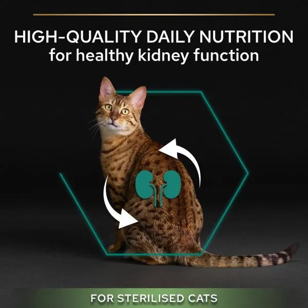 غذای خشک گربه عقیمشده پروپلن بالغ با طعم بوقلمون | Purina Pro Plan Sterilised Adult Renal Plus Turkey — جدول تغذیه و مقدار مصرف