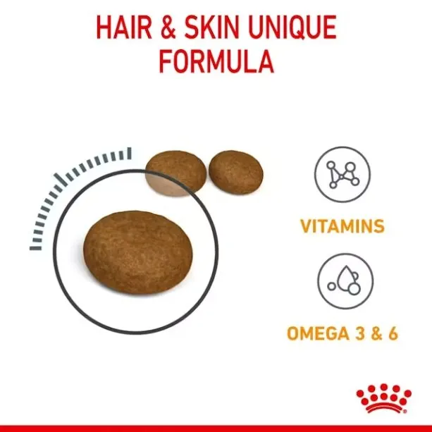 غذای خشک گربه بالغ رویال کنین هیر اند اسکین کر مراقبت از پوست و مو | Royal Canin Hair and Skin Care Cat Food — نمای دیگر بسته‌بندی