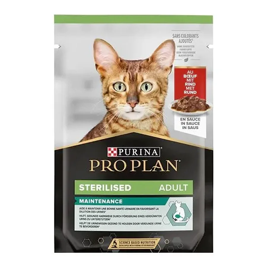 پوچ گربه عقیم‌شده پروپلن استریلایزد با طعم گوشت گاو در سس | Pro Plan Sterilised Adult Beef in Sauce