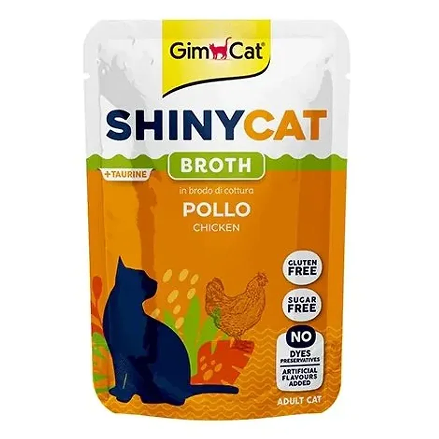 پوچ مکمل گربه جیم‌کت شاینی‌کت فیله مرغ در آبگوشت | GimCat ShinyCat Chicken Broth