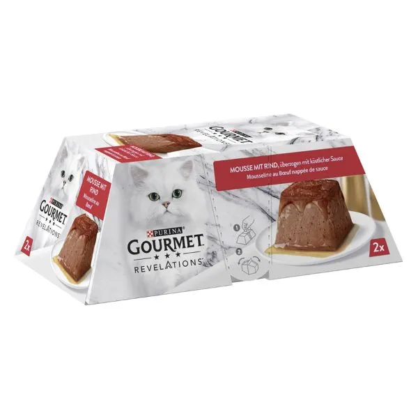 دسر گربه بالغ گورمه ریولیشنز موس با طعم گوشت گاو و سس | Gourmet Revelations Mousse with Beef