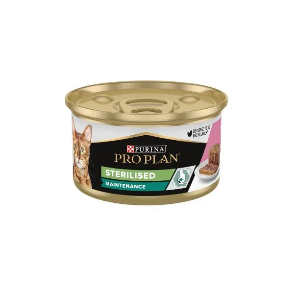 پوچ گربه عقیم‌شده پروپلن استریلایزد با طعم تن و سالمون در سس | Pro Plan Sterilised Adult Tuna & Salmon in Gravy