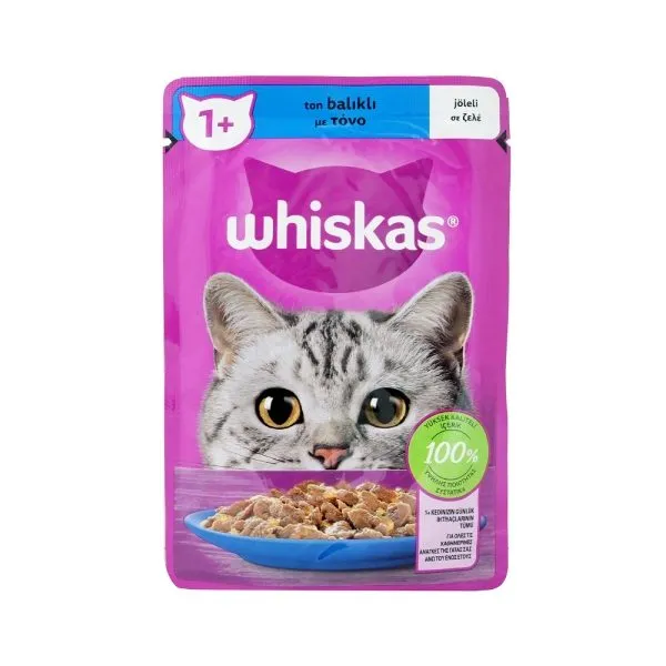 پوچ گربه بالغ ویسکاس با طعم تن دریایی در ژله | Whiskas Adult with Tuna in Jelly Wet Cat Food