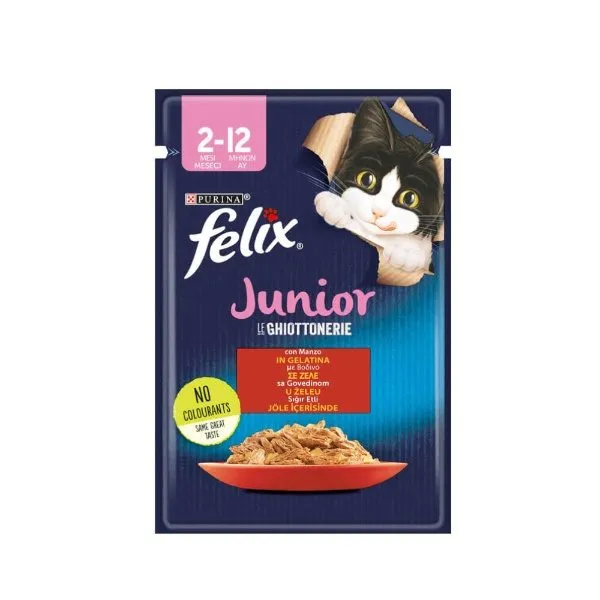 پوچ بچه گربه فلیکس اوریجینال کیتن با گوشت گاو در ژله | Felix Original Kitten Beef in Jelly