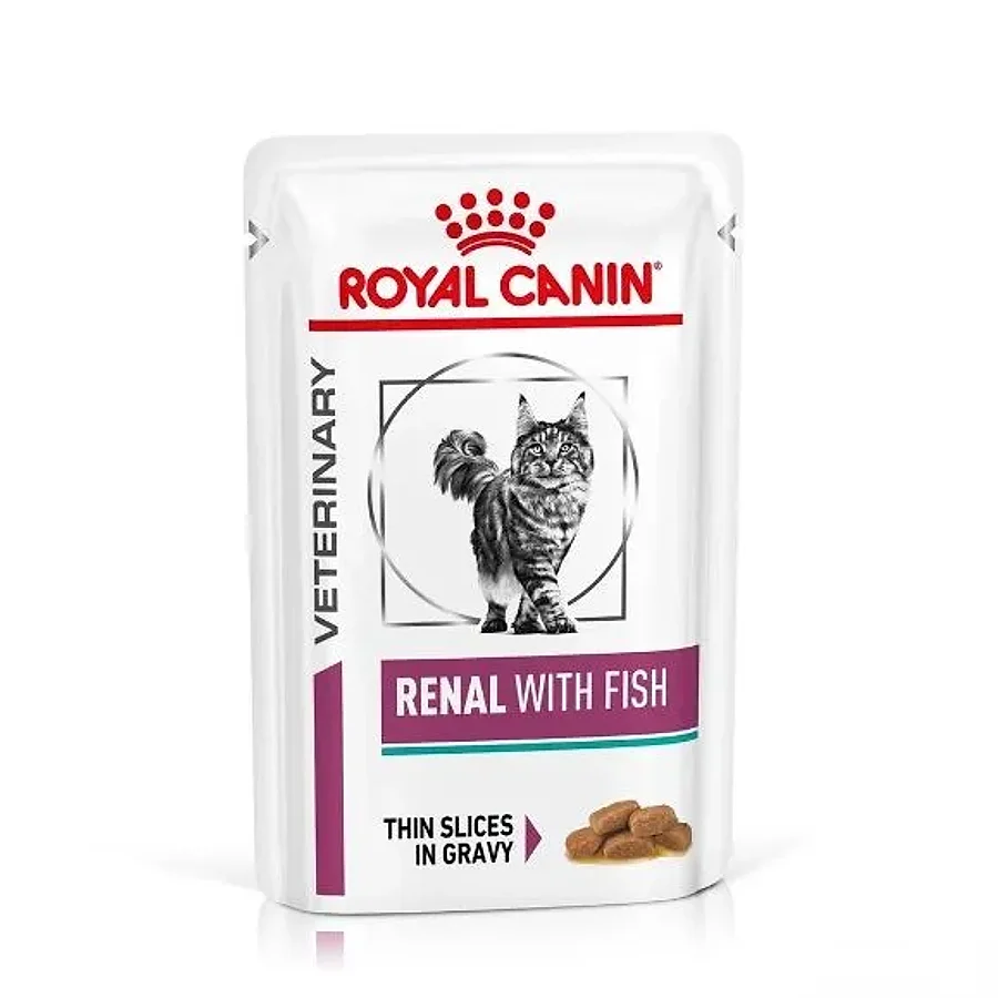 پوچ گربه رویال کنین رنال با طعم ماهی (سالمون) در سس | Royal Canin Renal with Fish Thin Slices in Gravy