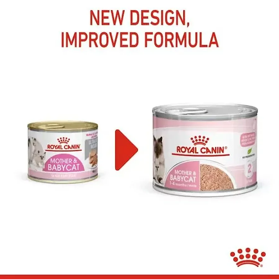 کنسرو موس فوق‌نرم رویال کنین مادر و بچه گربه | Royal Canin Mother & Babycat Ultra Soft Mousse — جدول تغذیه و مقدار مصرف