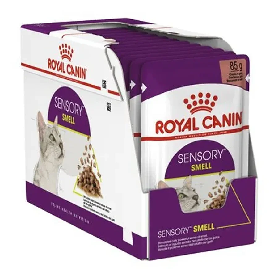 پوچ گربه بالغ رویال کنین سنسوری اسمل تکه در سس — تحریک حس بویایی | Royal Canin Sensory Smell Chunks in Gravy — نمای دیگر بستهبندی