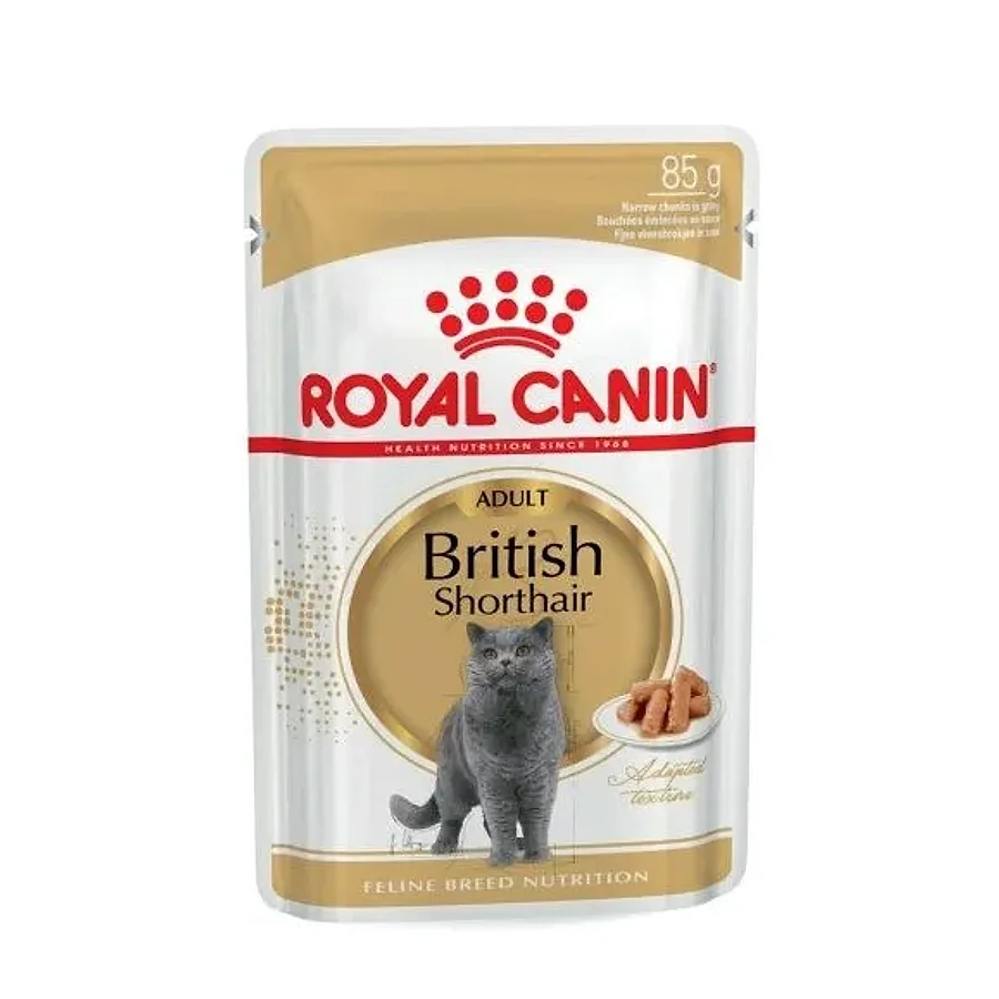 پوچ گربه بریتیش شورت‌هیر بالغ رویال کنین تکه در سس | Royal Canin British Shorthair Adult Thin Slices in Gravy